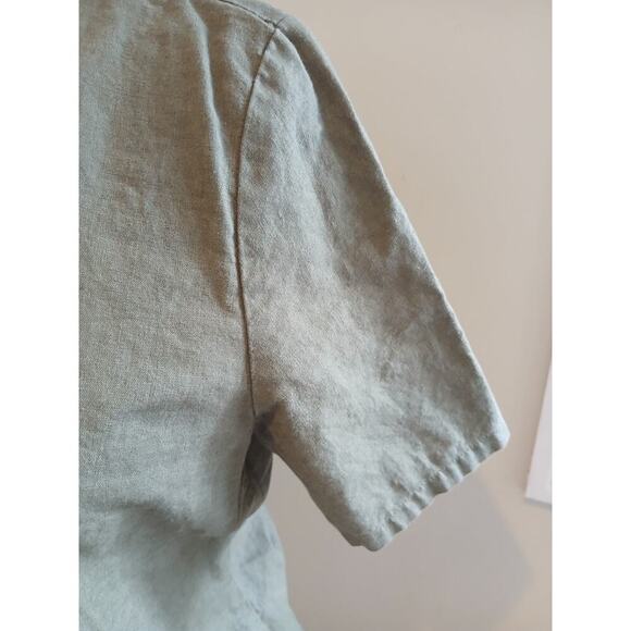 Morgan Taylor Cotton Linen button down short button down XL - Picture 3 of 8